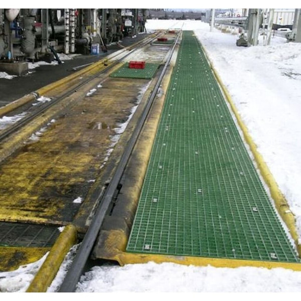 Fiberglass Molded Grating, 48 in Span, Grit-Top Surface, Corvex Resin, Green  264457.02