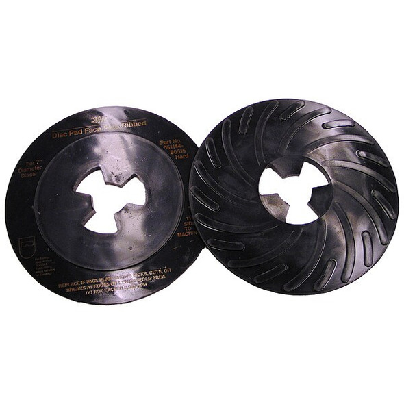 3m Disc Pad Ribbed Face Plate,7 in D,Hard 80515