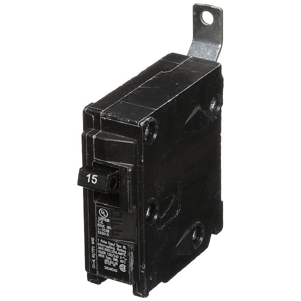 Siemens Miniature Circuit Breaker, BL Series, 15A, 1 Pole, 120/240V AC, 10kA at 120/240V AC B115