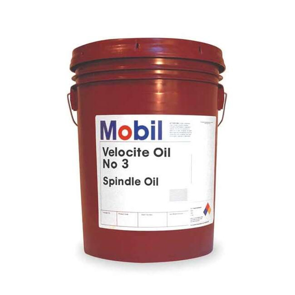Mobil Spindle Oil, Velocite No. 3, 5 gal, Pail, Amber 103866