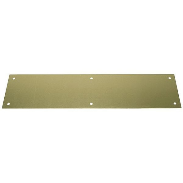 Rockwood Door Push Plate, Brass, 15"L x 3-1/2"W, 0.05" Proj. 70B.3