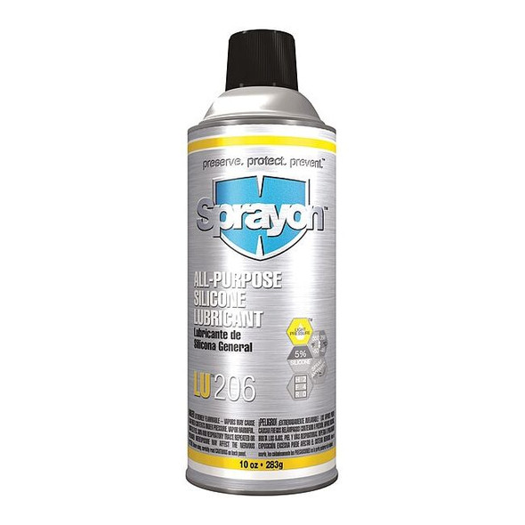 Sprayon Silicone Lubricant, 10 oz, Aerosol Can, Silicone, Colorless SC0206000