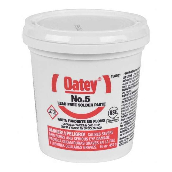Oatey Paste Flux,Solder,Jar,16 oz. 30041
