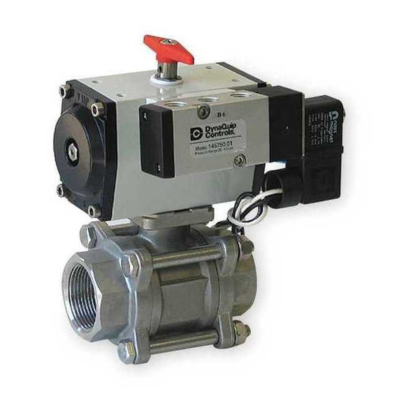 3/4" FNPT Stainless Steel Pneumatic Ball Valve Inline