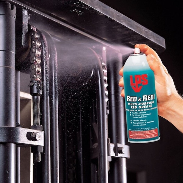 Lps Red & Redi Multipurpose Red Grease, NLGI Grade 2, 16 oz Aerosol Can 05816