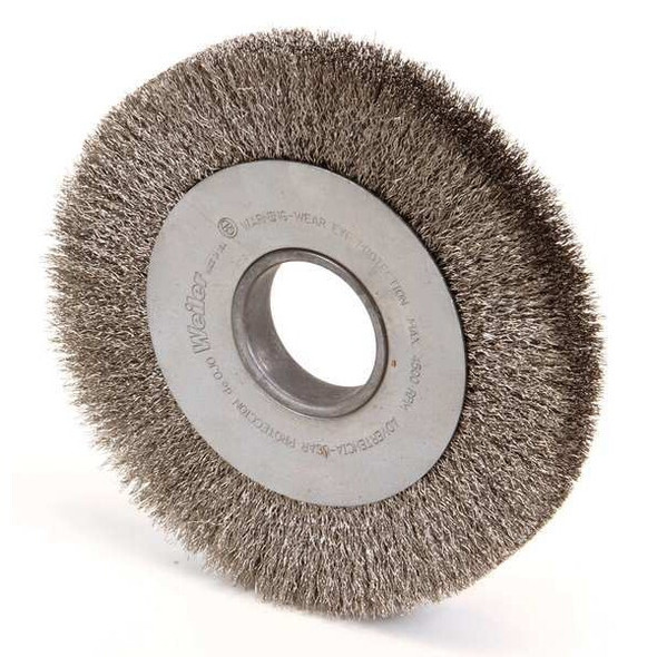 Weiler Wire Wheel Wire Brush, Arbor, 8", 1" W 97428