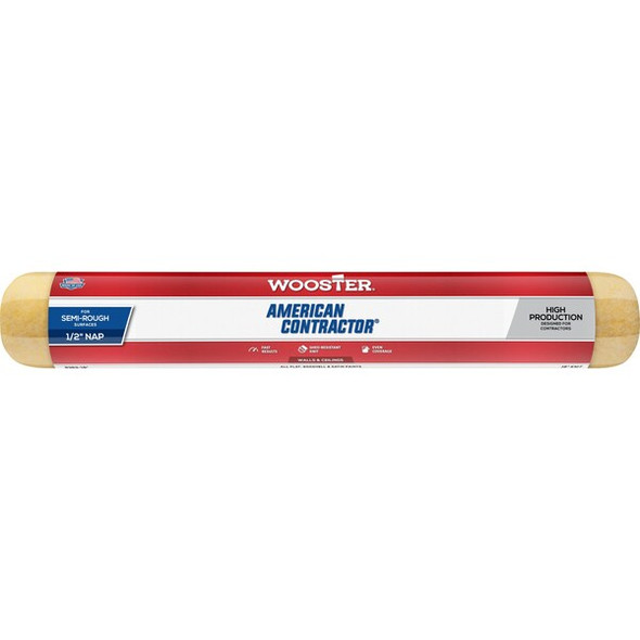 Wooster 18" Paint Roller Cover, 1/2" Nap, Knit Fabric R363-18