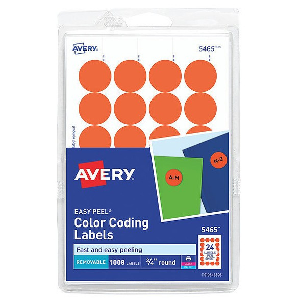 Avery Laser/Inkjet Label,3/4 H,3/4" W,PK1008 727825465