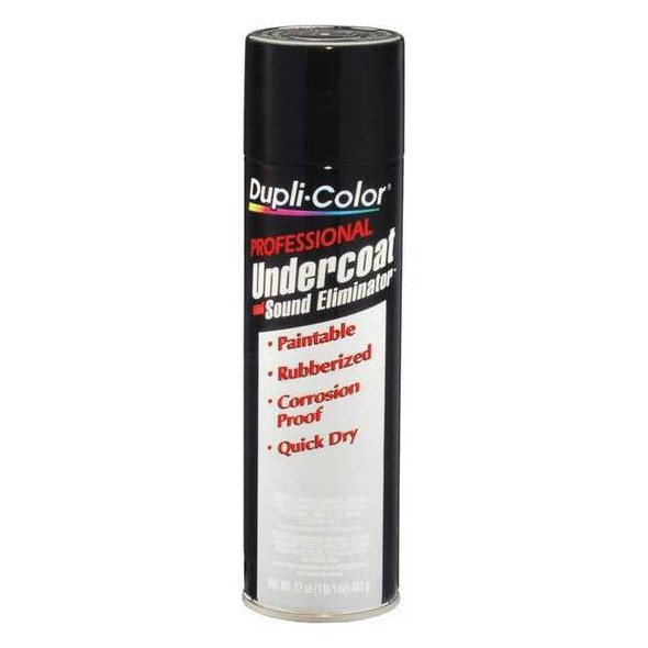Dupli-Color Spray Paint, Black, Rubberized, Solvent, 17 oz EUC10200A