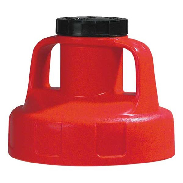 Oil Safe Utility Lid,w/2 In Outlet,HDPE,Red 100208