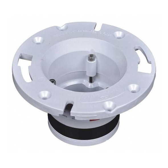 Oatey Toilet Flange, 4", PVC, White/Black 43539