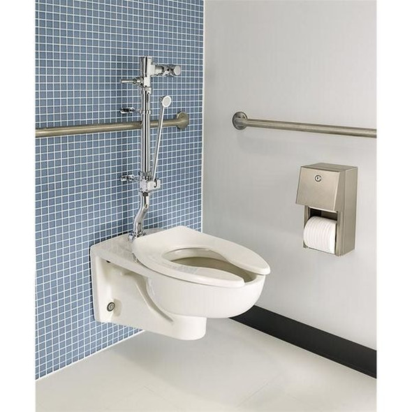 American Standard Toilet Bowl, 1.1/1.6 gpf, Flush Valve, Wall Mount, Elongated, White 2257101PL.020