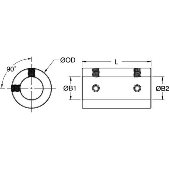 Ruland Coupling, Set Screw Type, Bore 5-16 In SCX-5-5-F