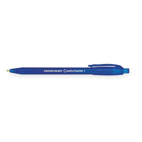 Paper Mate Retractable Ballpoint Pen, Fine 0.8 mm, Blue PK12 6360187