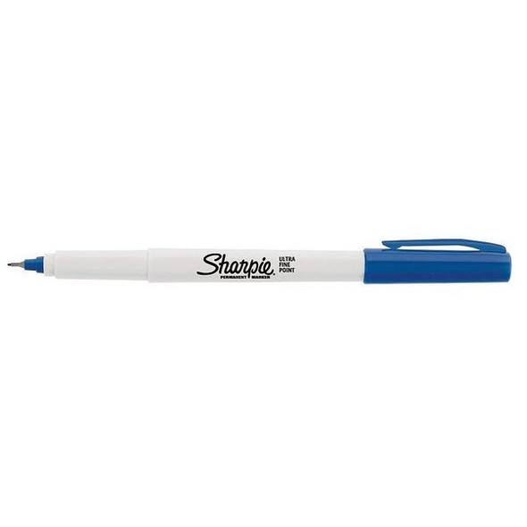 Sharpie Permanent Marker, Blue, Ultra Fine Tip, Capped, 12 PK 37003