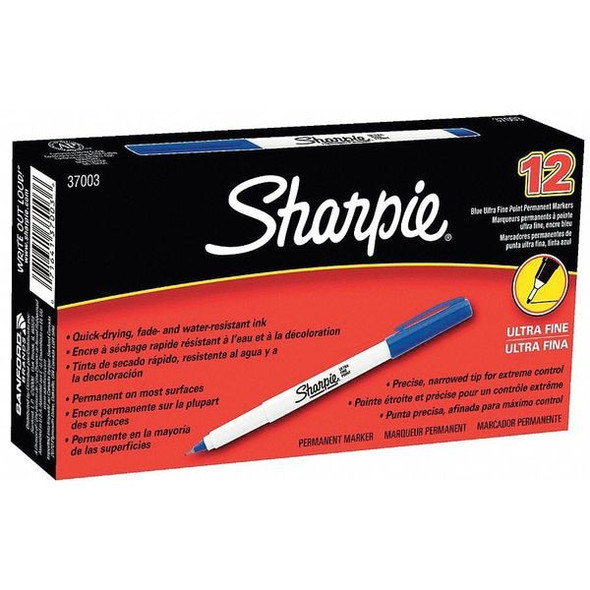 Sharpie Permanent Marker,Blue,Capped,PK12 37003