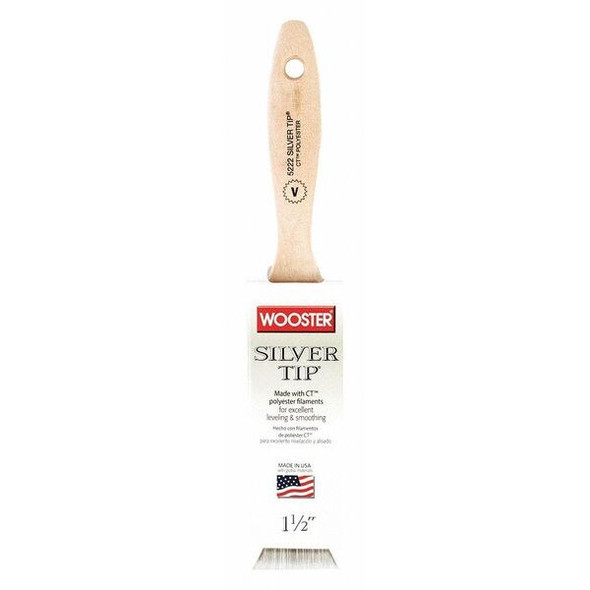 1-1/2" Varnish Soft, Silver CT Polyester Bristle, Paint Brush, Wood Handle