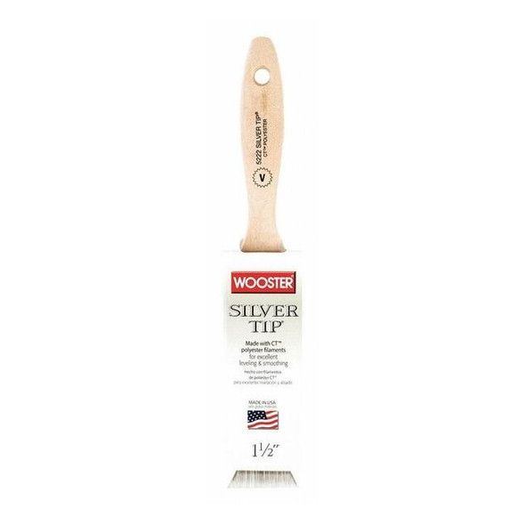 1-1/2" Varnish Soft, Silver CT Polyester Bristle, Paint Brush, Wood Handle