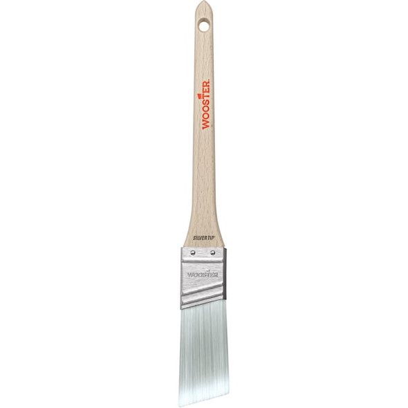 Wooster 1" Angle Sash Soft, Silver CT Polyester Bristle, Paint Brush, Wood Handle 5224-1