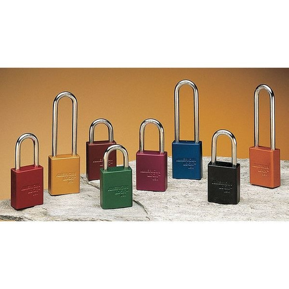 Lockout Padlock, Keyed Different, Aluminum, Green, 1 in Shackle Height, 1 1/2 in Body Width