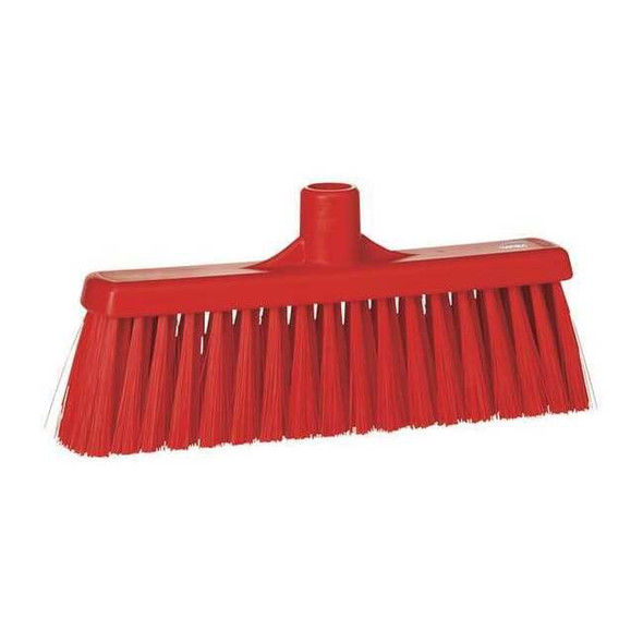 Vikan 12 in Sweep Face Broom Head, Stiff, Synthetic, Red 31664