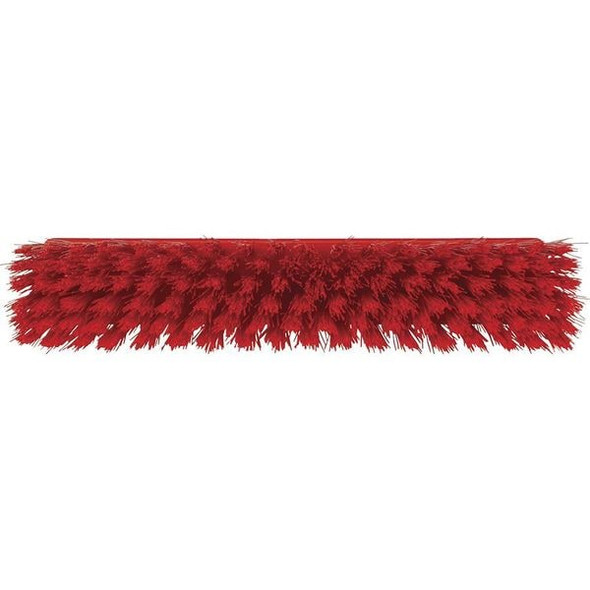 Vikan 12 in Sweep Face Broom Head, Stiff, Synthetic, Red 31664