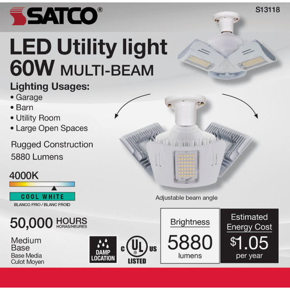 60w Med Led Utlity Bulb