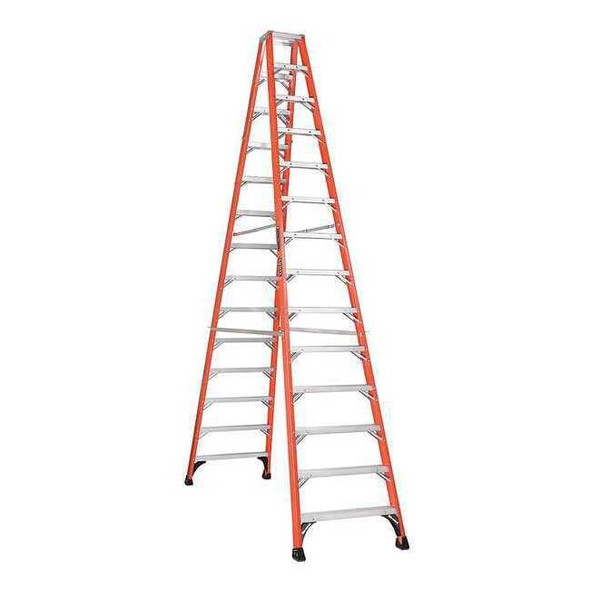 Louisville 14 ft Fiberglass Twin Stepladder, 375 lb Capacity FM1414HD