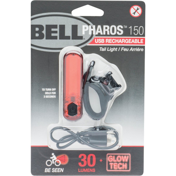 Bell Sports Pharos 150 LED Black/Red USB Rechargeable Bicycle Safety Tail Light