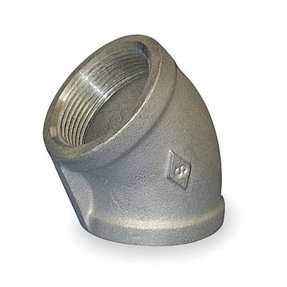 4 in FNPT 45Â° Elbow, 304 Stainless Steel, Class 150, Schedule 40