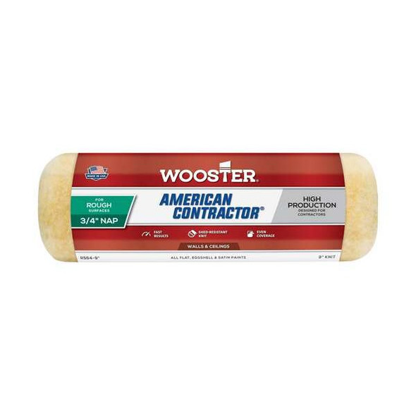Wooster 9" Paint Roller Cover, 3/4" Nap, Knit Fabric R564-9