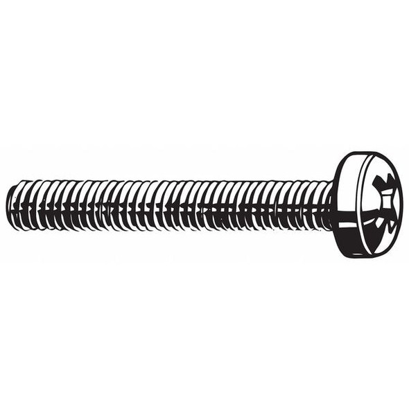 M8-1.25 x 50 mm Phillips Fillister Machine Screw, Zinc Plated Steel, 25 PK