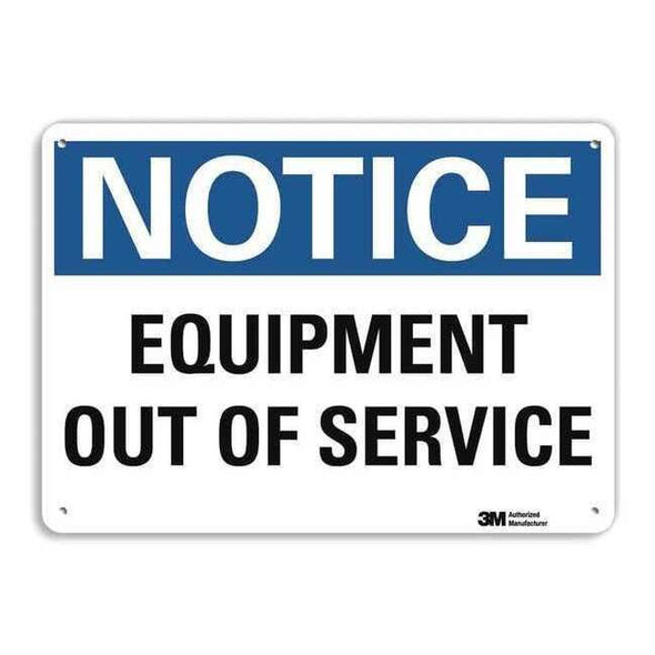 Notice Sign, 10 in Height, 14 in Width, Aluminum, Horizontal Rectangle, English