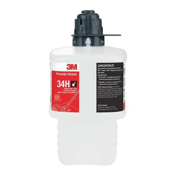 3m Peroxide Cleaner Concentrate, 2L Bottle, Fragrance Free, Green 34H