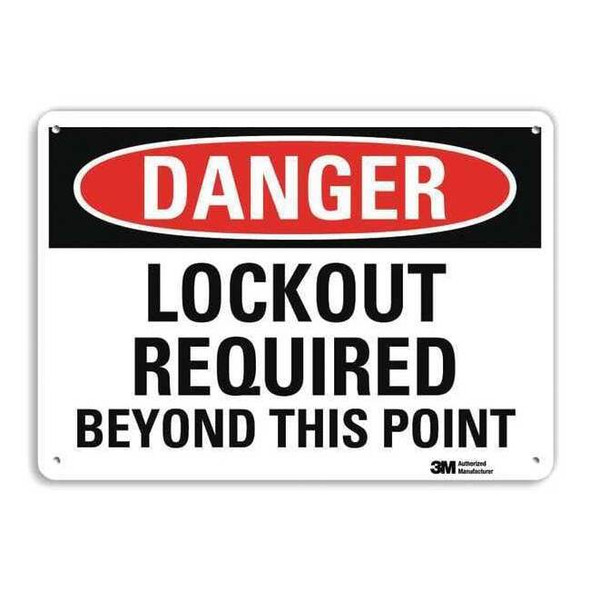 Danger Sign, 10 in Height, 14 in Width, Aluminum, Vertical Rectangle, English