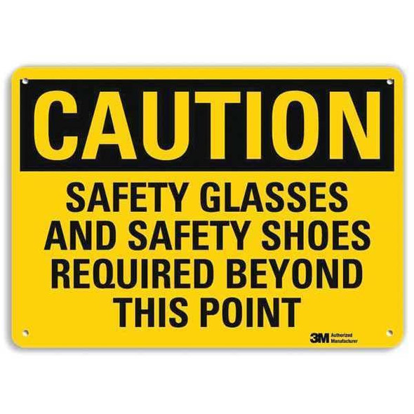 Lyle Safety Sign,Safety Shoes Required,10in H U4-1644-RA_14X10