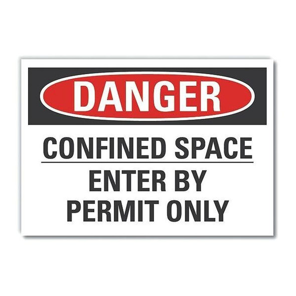 Danger Sign, 5 in H x 7 in W, Reflective Sheeting, Horizontal Rectangle