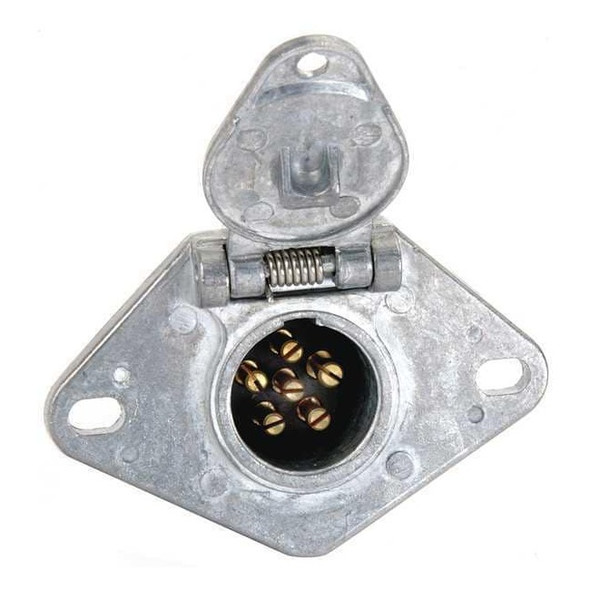Velvac Trailer Connector Socket,6-Way,Brass 055052