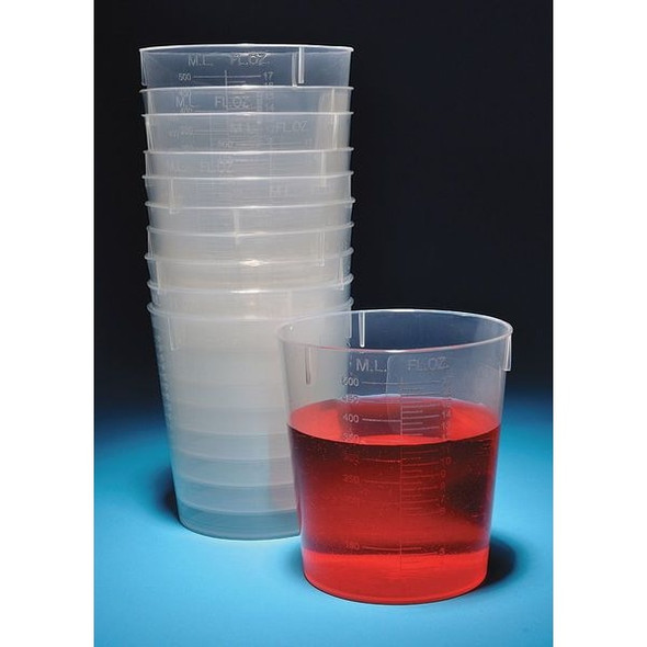 Beaker Set, Polypropylene, Low Form, 120 mL / 4 fl oz Capacity, Not Rated 25 PK