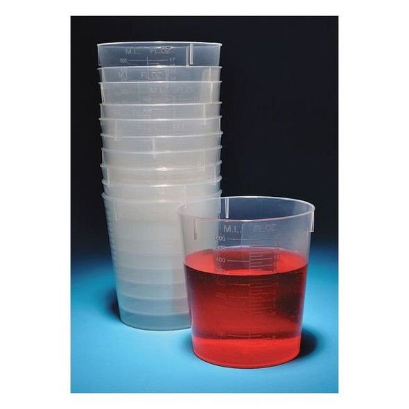 Beaker Set, Polypropylene, Low Form, 120 mL / 4 fl oz Capacity, Not Rated 25 PK