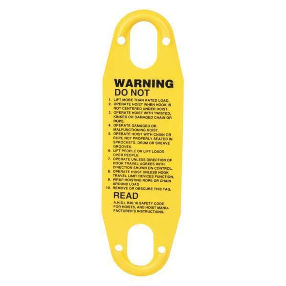 Budgit Hoists Warning Label Pushbutton 22559401