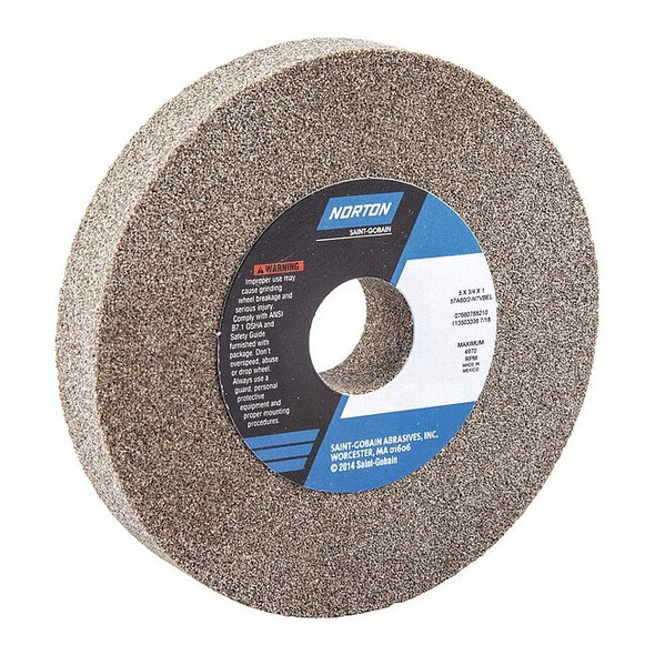 Norton Abrasives Grinding Wheel,5 in. Dia,AO,60/80G,Brown 07660788210