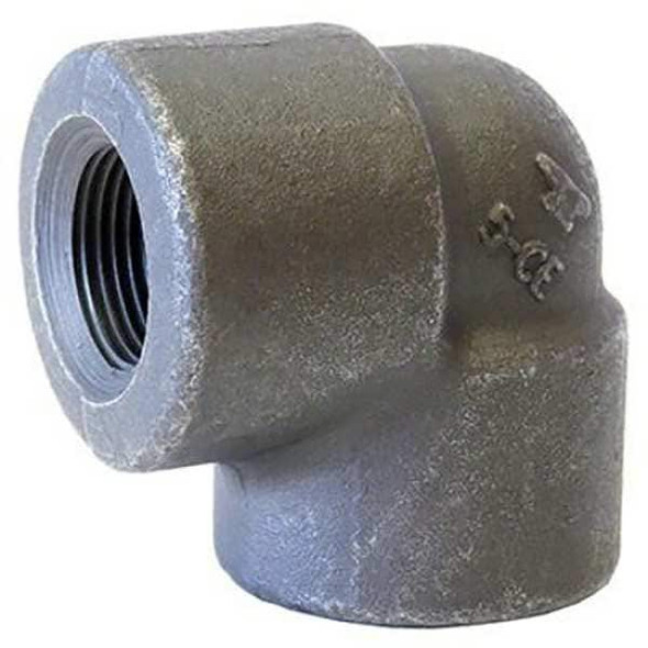 90 Degree Elbow 90 Degree Elbow, 3/4" Pipe, FNPT, Black Forged Steel, Class 3000