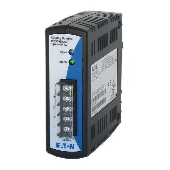Eaton DC Power Supply, 100/240V AC, 12V DC, 30 W, 2.5 A, DIN Rail PSG30E12SP