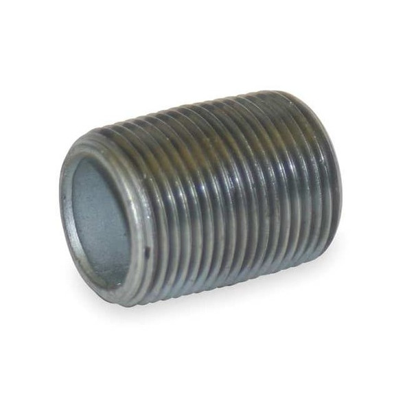 Beck 1/2" MNPT Close TBE Galvanized Steel Pipe Nipple Sch 40 0331014407