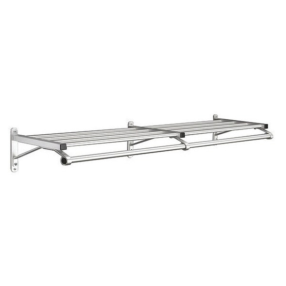 Glaro Coat Rack,1 Shelf,60 In W,Satin Aluminum 501-60SA