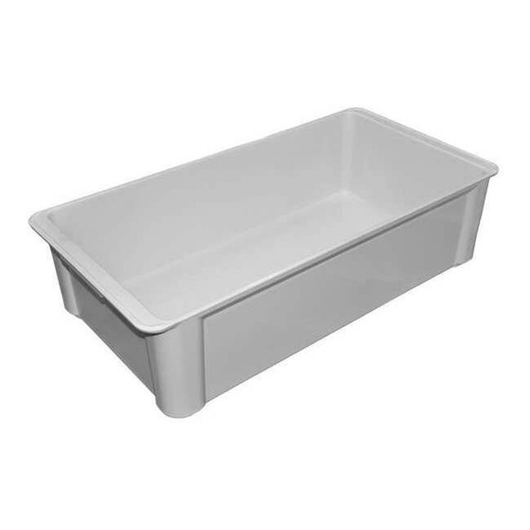 Stackable Storage Container, 6 gal, 23-3/8 in L x 12 in W x 6 in H, White