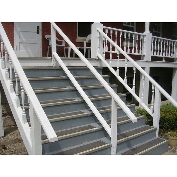 Wooster Products Stair Tread,Blk/Ylw,48in W,Extruded Alum 500BY4