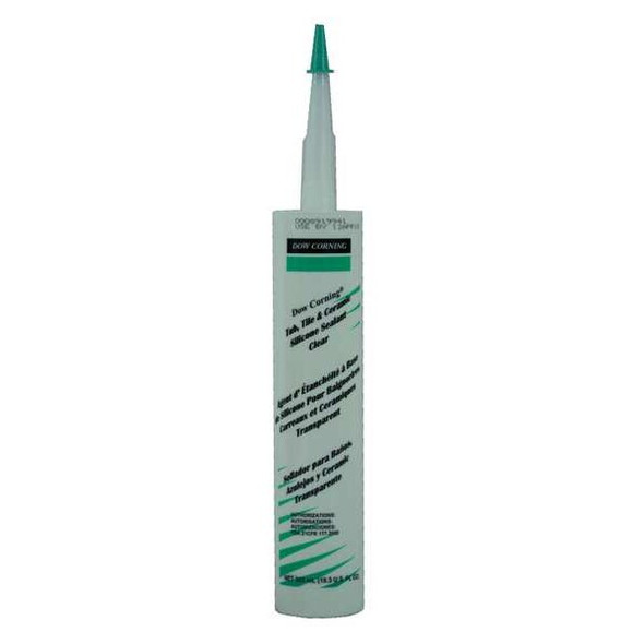 Silicone Sealant, 10 oz, Cartridge, Clear, Silicone Base, Tub/Tile/Ceramic