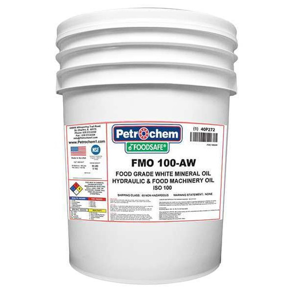 Petrochem Mineral Hydraulic Oil, Food Grade, 5 Gal. FOODSAFE FMO 100-005